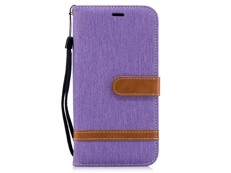 Чехол-бумажник с тканевым покрытием фиолетовый