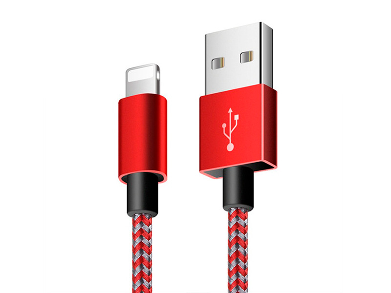 Suntaiho плетеный USB-кабель для быстрой зарядки красный