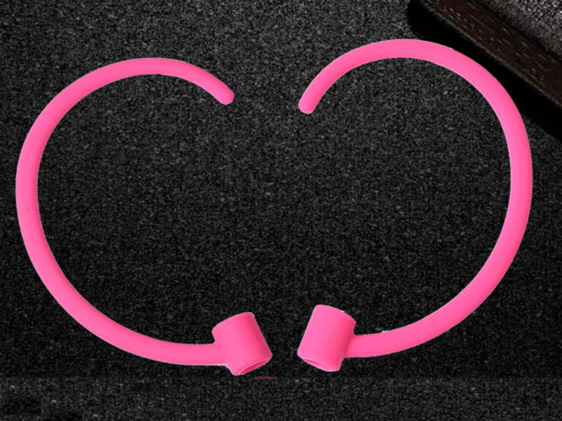 Не скользящий силиконовый крюк-держатель для AirPods розовый
