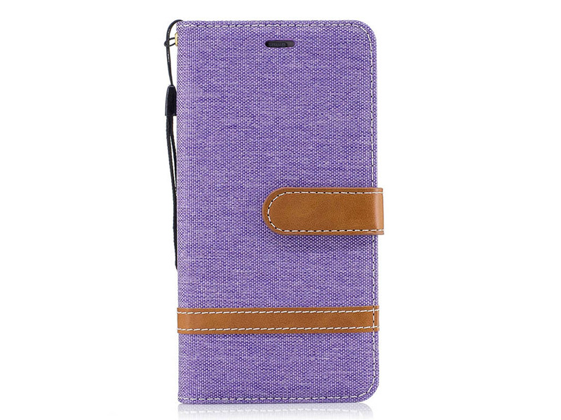 Кожаный флип-бумажник фиолетовый