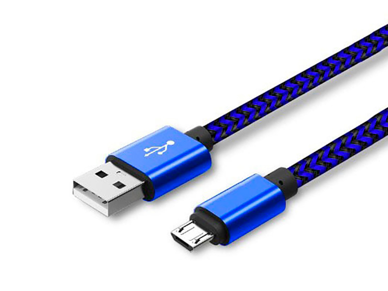 Микро USB адаптер для зарядки синий