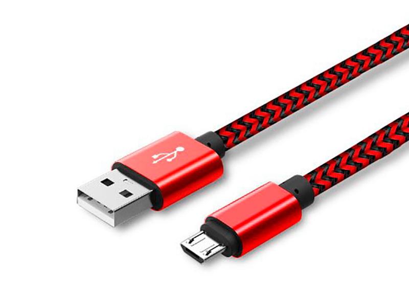 Микро USB адаптер для зарядки красный