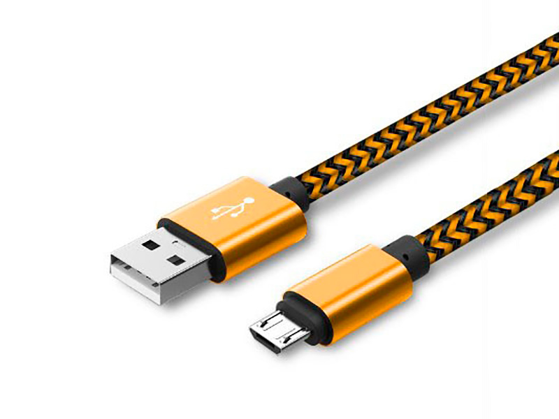 Микро USB адаптер для зарядки желтый