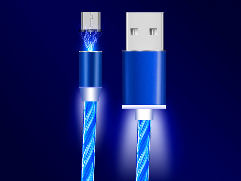 Магнитный светодиодный кабель NYFundas синий