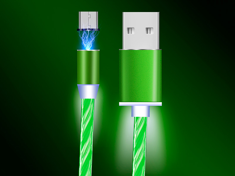 Магнитный светодиодный кабель NYFundas зеленый