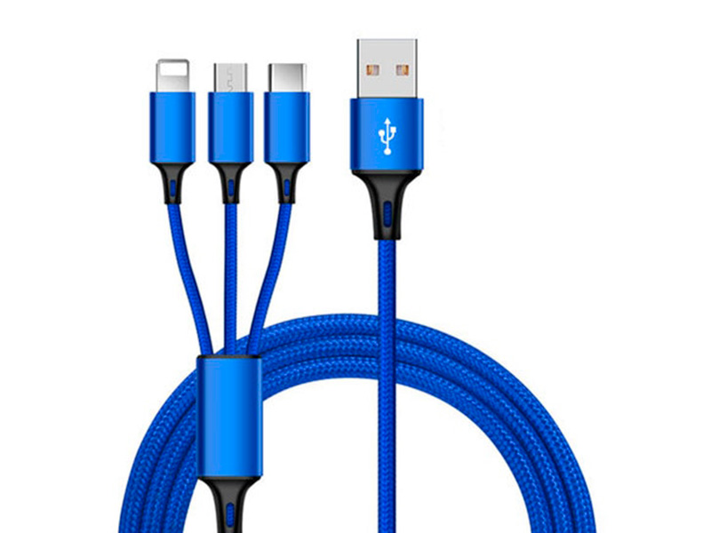 Мультизарядный кабель синий